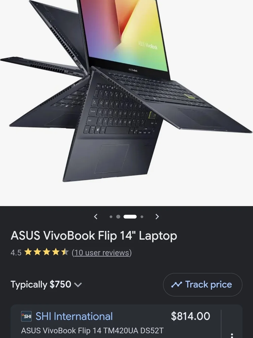 ASUS VivoBook Flip 14 Convertible Laptop in Dark Gray